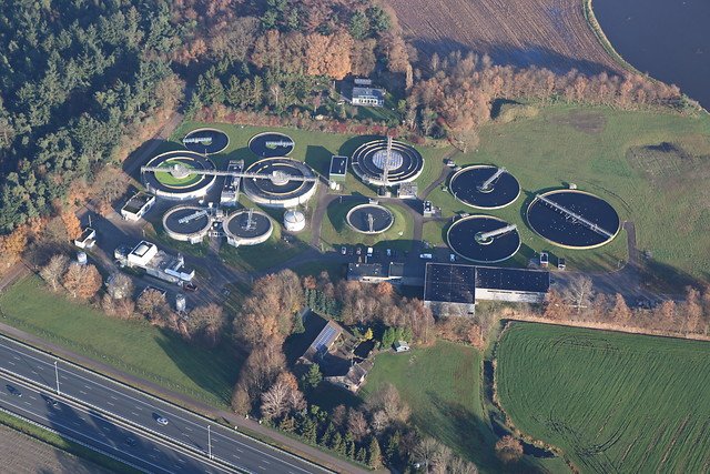 Luchtfoto waterzuivering Boxtel